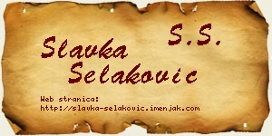 Slavka Selaković vizit kartica